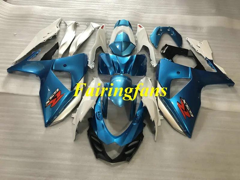 Комплект обтекателей под давлением для кузова GSXR1000 K9 09 10 GSXR 1000 2009 2010 белый синий