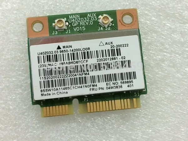 Для Broadcom BCM943142HM Половина Mini PCI-E Wifi Bluetooth 4,0 Беспроводная карта для lenovo G400 G410 G500 G510 G405 G505 E431 04W3836