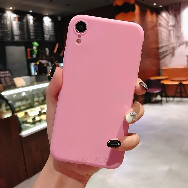 Матовый однотонный силиконовый чехол карамельного цвета для телефона iphone xr x xs max 6 6s 7 8 plus 5 5S se мягкая задняя крышка из ТПУ fundas coque