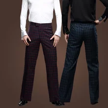 Новое поступление брюки для латинских танцев мужские Бальные Танцевальные штаны ча Румба Самба Танго клетчатые брюки мужские леггинсы для танцев