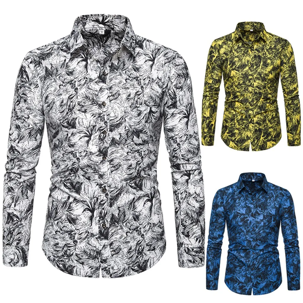 

Men's New Fashion Printed Long Sleeve Shirts Slim Comfortable Long Sleeve Shirt Support Wholesale And Dropship