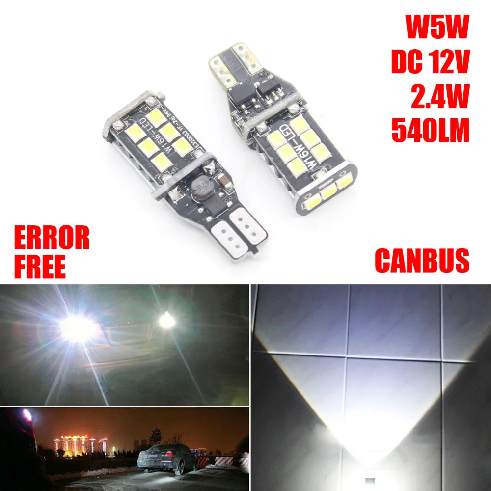 

2X T15 W16W 921 LED Car Error Free Canbus Extreme 2835 Chips LED High Power Light Bulbs Compatible with T10 W5W LED Auto Bulbs