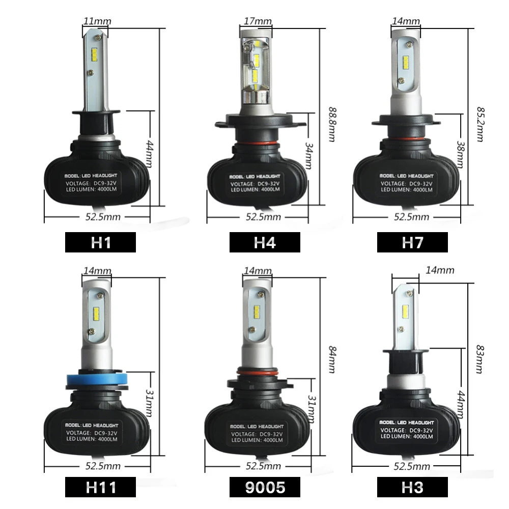 NICECNC S1 H4 H7 H11 H1 H13 H3 9004 9005 9006 9007 9012 CSP светодиодный автомобилей головной светильник лампы 50 Вт 8000LM Conversion Kit авто светильник 6500K
