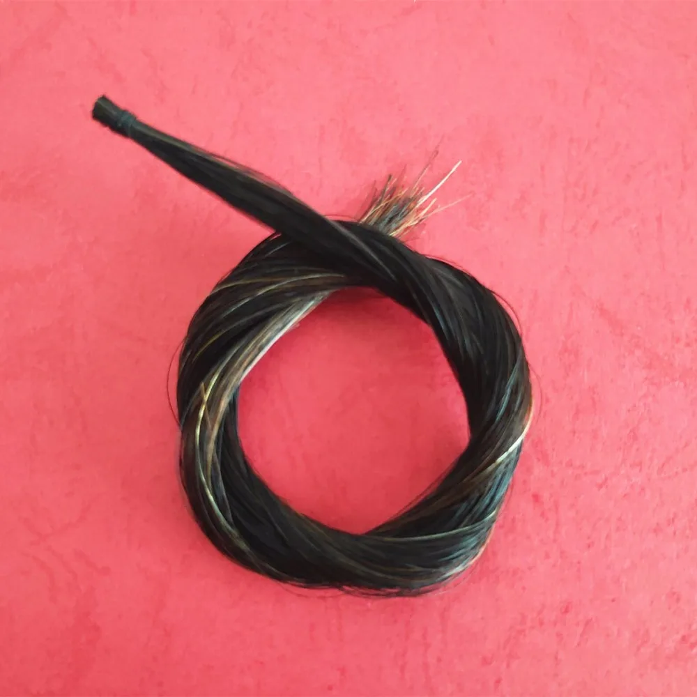 

1 hanks violin viola cello Mongolia natural black bow hair horse tail 80-85 cm