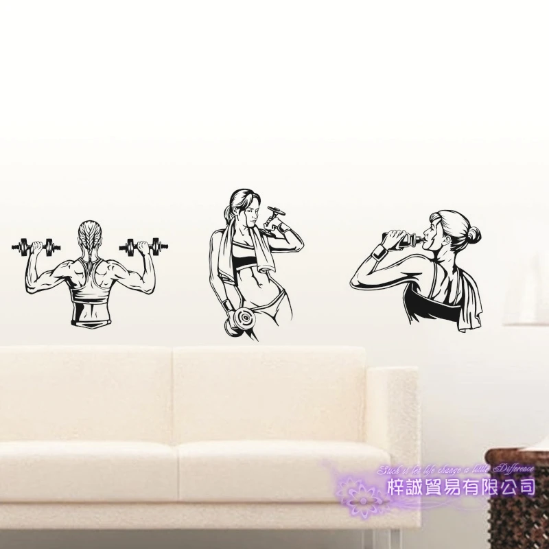 Fitness Club Decalcomania Body-Building Poster Decalcomanie Da Parete In Vinile Decor Murale Gym Sticker Fitness Crossfit Decal Gym Sticker