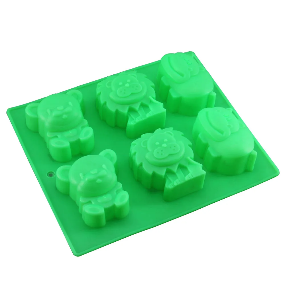 T0920P0363A Silicone Mold Lion Bear Hippo detail 05