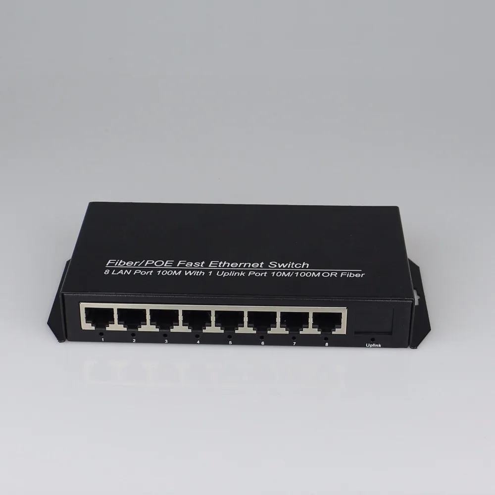 

1 port 100Mbps SC fiber and 8 port RJ45 fast Ethernet fiber Switch single-mode fiber media converter 20KM