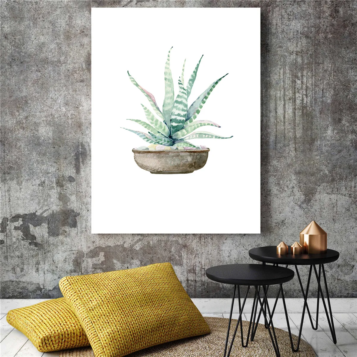 Succulent Plant Canvas Painting Nordic Poster Wall Art Prints
