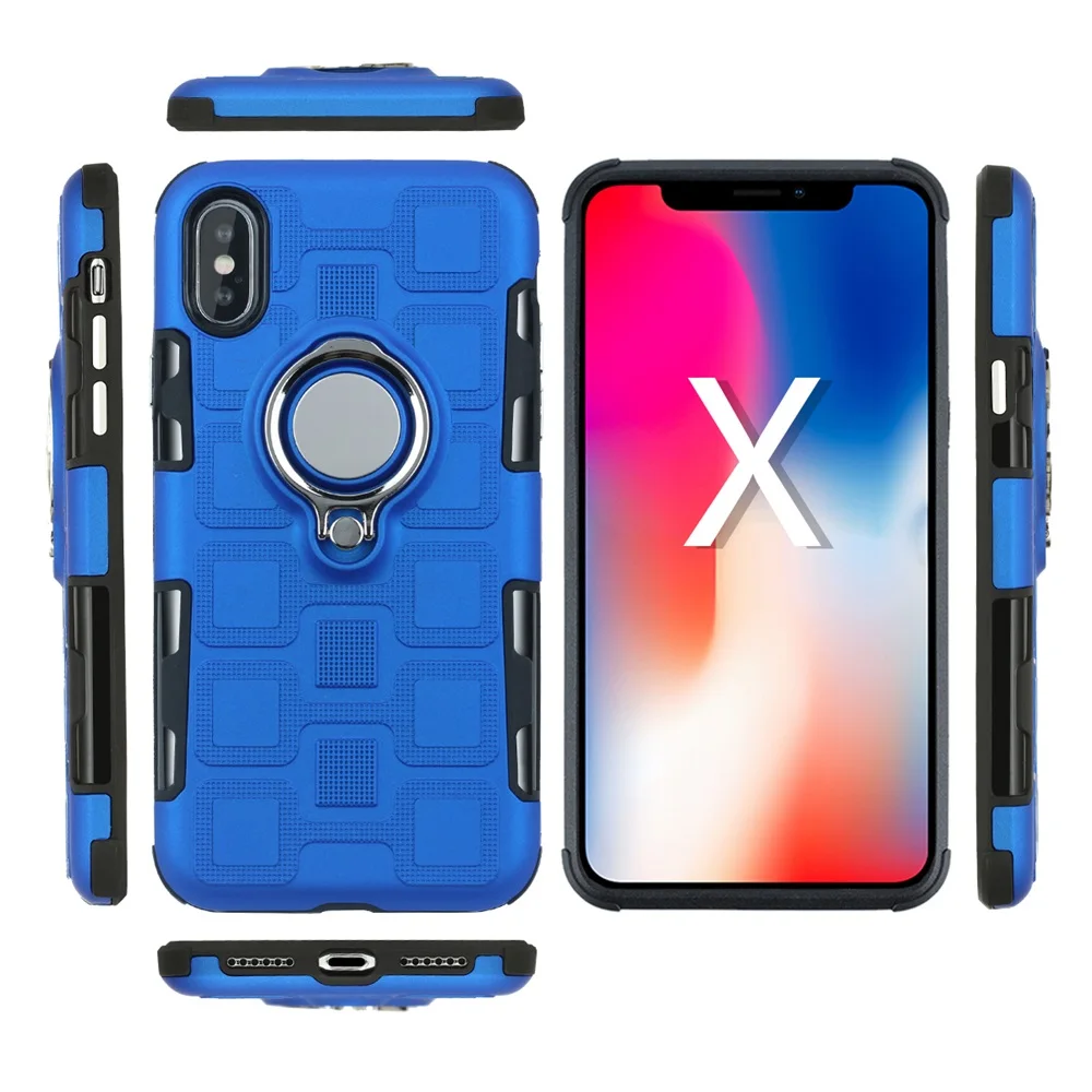 Shockproof Hard Cover For iphone 7 8 plus X 10 Luxury Armor Phone bag Case 6 s 6s XS MAX Finger Ring Metal |
