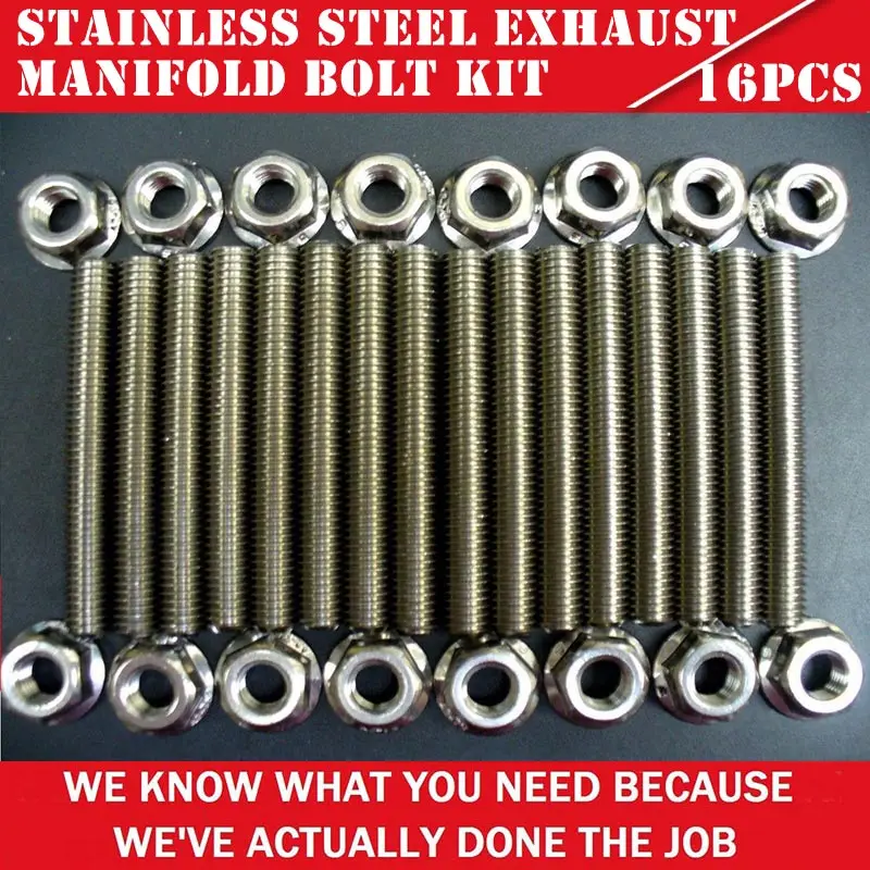 2018 1 Set Exhaust Manifold Stud Kit Stainless Steel Durable