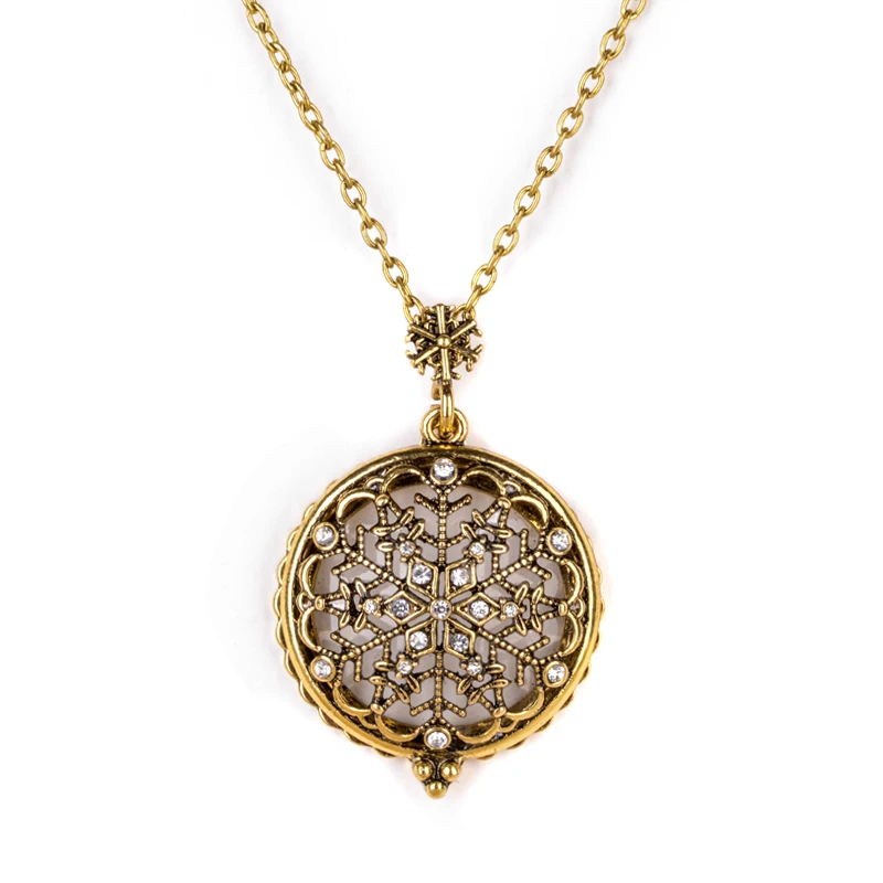 Retro Antique Statement Necklace Shellhard Crystal Cat Magnifying Glass Pendant Long Chain Necklace Fashion Jewelry For Women