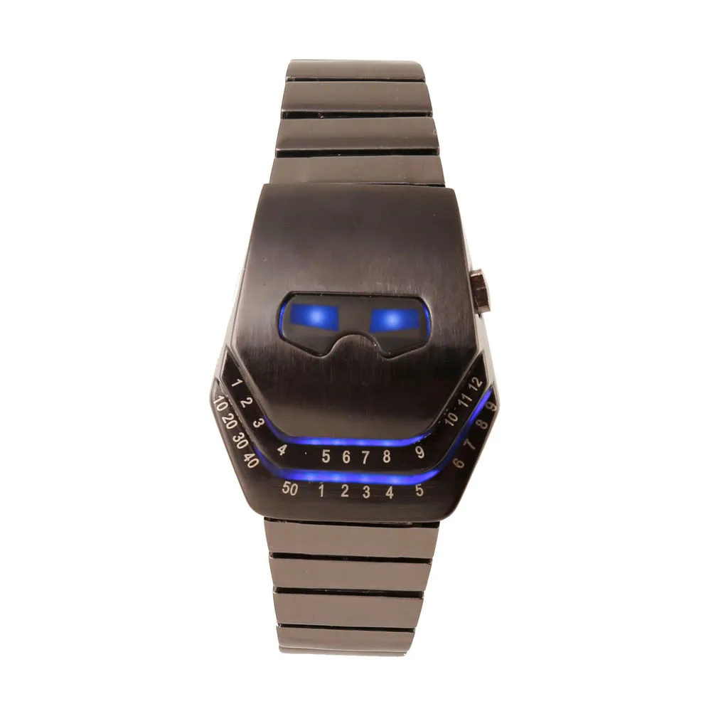 

2016 New Iron men LED Digital watches full steel triangle shape like the snake eyes Faison Men style watch