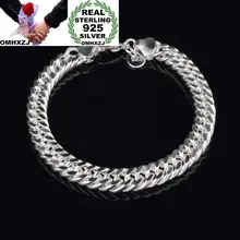 OMHXZJ персональный Модный женский подарок серебро полная боковая цепь 925 Серебряный браслет+ ожерелье ювелирный набор SE49