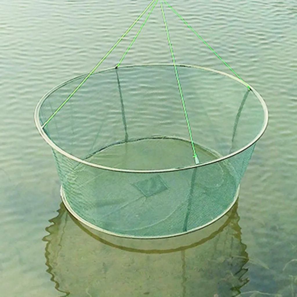 Faltbar Fischernetz Köderfischsenke Köderfischreuse Hafen Teichfalle Kescher Net 