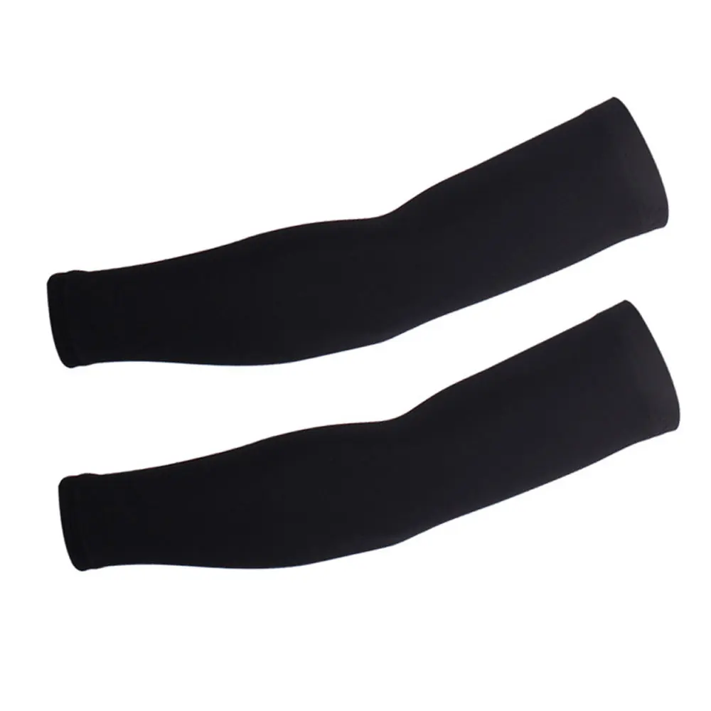 1 пара УФ-защиты охлаждающие рукава солнцезащитные рукава чехол для рук для велоспорта Гольф вождения баскетбола активного отдыха татуировки - Цвет: Black