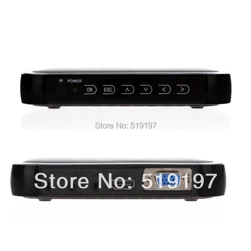 Full HD 1080P Media Player Center MultiMedia Video Player for HDMI VGA AV USB SD/MMC Port Remote Co