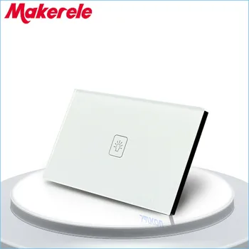 

Touch Dimmer Switch US Standard Dimmer Touch Sensor Switche 1 Gang 1 Way White Glass Panel+LED Wall Light