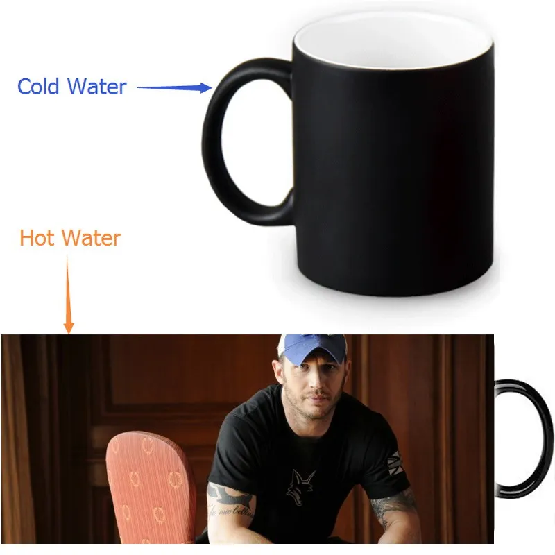 

Tom Hardy Colour Change Morphing Mug Heat Sensitive Magic Morph Coffee Mugs 350ml/12oz