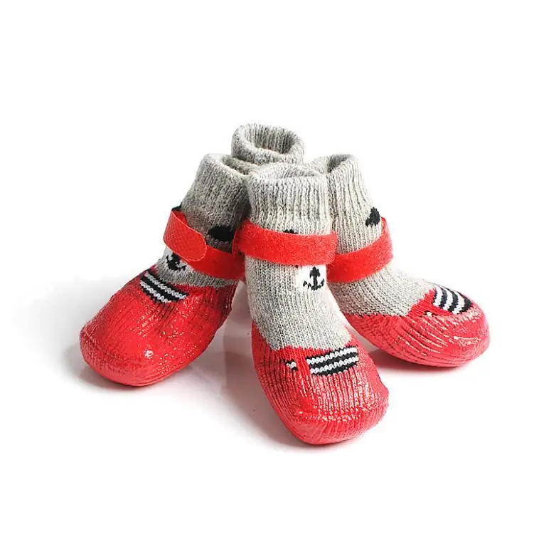 

4pcs/Pack Non-slip Pet Cotton Elastic Shoes Waterproof Dog Outdoor Sport Socks Rain Wear for All Breeds Chihuahua Poodle