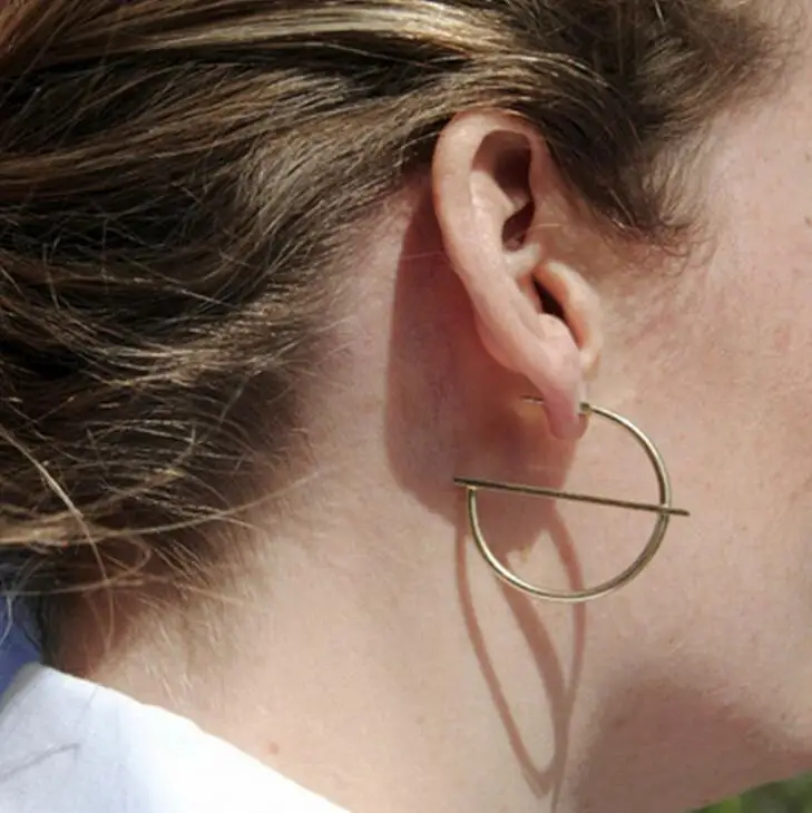 

Simple Design Geometric Pendant Earrings Gold Color Charm Big Drop Earring Metal Round Dangle Earrings For Women's Jewelry