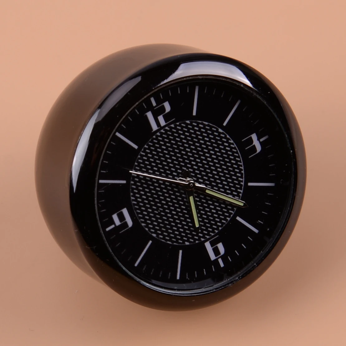 

DWCX New Metal Titanium Chrome Universal Car Auto Vehicle Dashboard Air Vent Time Clock Interior Accessories Parts Trims Black