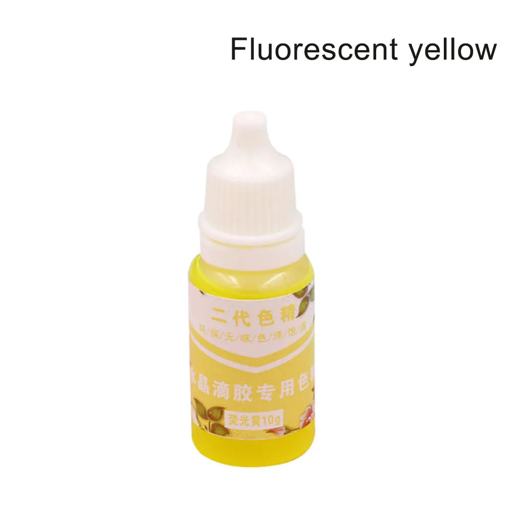 High Concentration UV Resin Liquid Pearl Color Dye Pigment Epoxy for DIY Jewelry Making Crafts GHS99 - Цвет: Fluorescent yellow