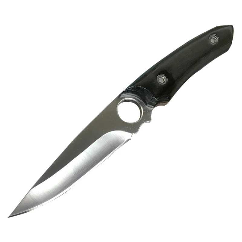 

ToughKeng Wilderness Survival Knife 7Cr17Mov Steel Outdoor Self-Defense Fixed Blade Knife Leather Sheath
