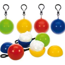 Креативные сферические плащи пластиковые шарики брелок одноразовые портативные дождевики