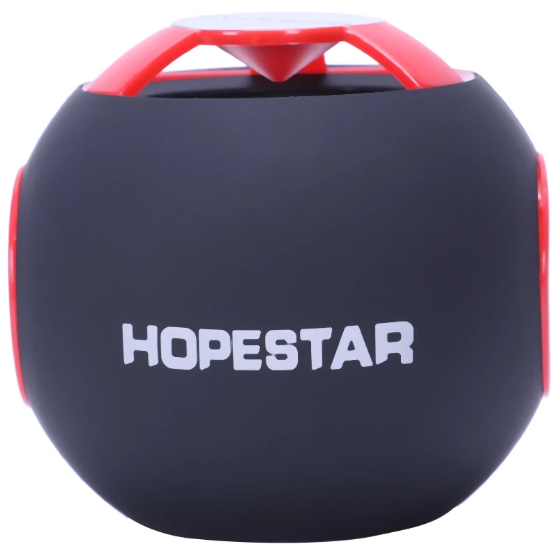 Hopestar H46 округлый дизайн Bluetooth динамик три ударная пленка беспроводной открытый мини сабвуфер громкой связи стереофонические громкоговорители - Цвет: Red
