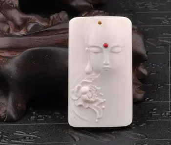 

Natural yak bone Seiko carving Pendant engraving Guanyin gold pendant accessories