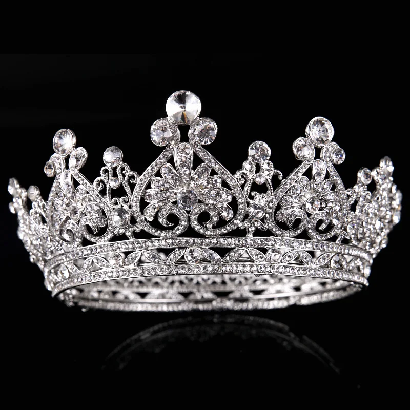 

New Luxury Rhinestone Tiaras Queen Crown Wedding Hair Accessories Handmade Hair Jewelry Head Decorations Women Headpiece