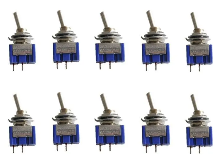 

10Pcs 2 Pin SPST ON-OFF 2 Position 250VAC Mini Toggle Switches MTS-101
