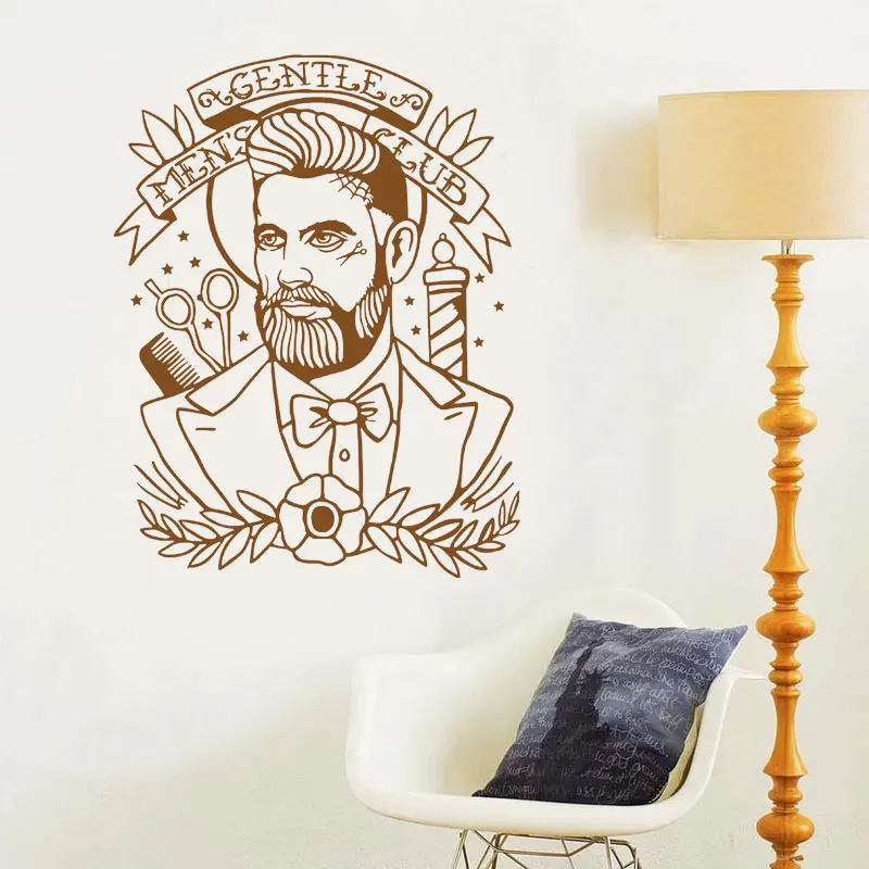Парикмахерская хипстерская Наклейка на стену наклейка GLENTLE MAN'S CLUB обои окно