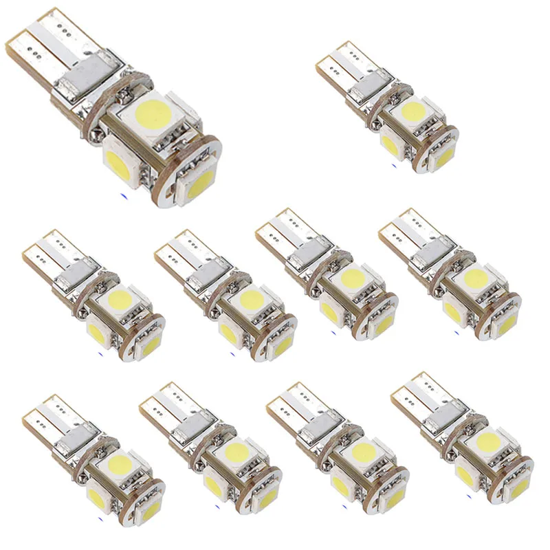 

AUTO 10 X Canbus Error Free White T10 5-SMD 5050 W5W 194 16 Interior LED bulbs work Light Bulb DC12V car styling18Jul 11