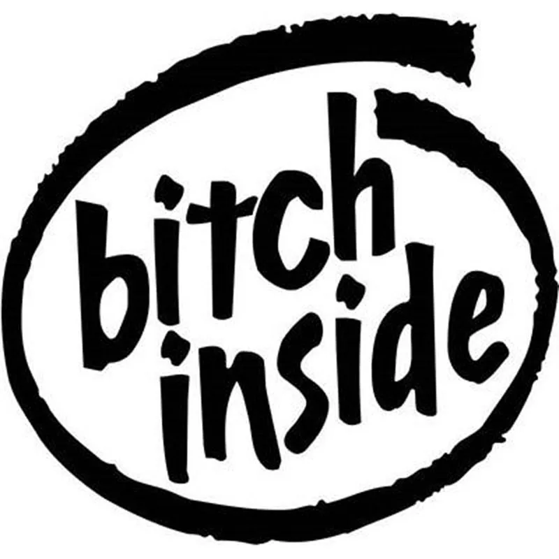 

14X13.5CM B**** INSIDE Funny Vinyl Car Sticker Car-styling Motorcycle Decals S8-0223
