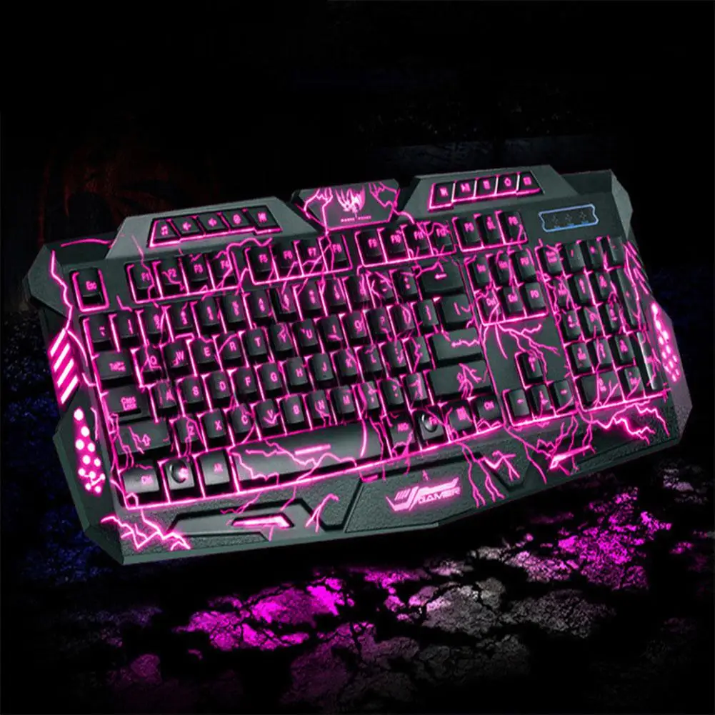 EastVita Трехцветная компьютерная игровая клавиатура с подсветкой Teclado питанием от
