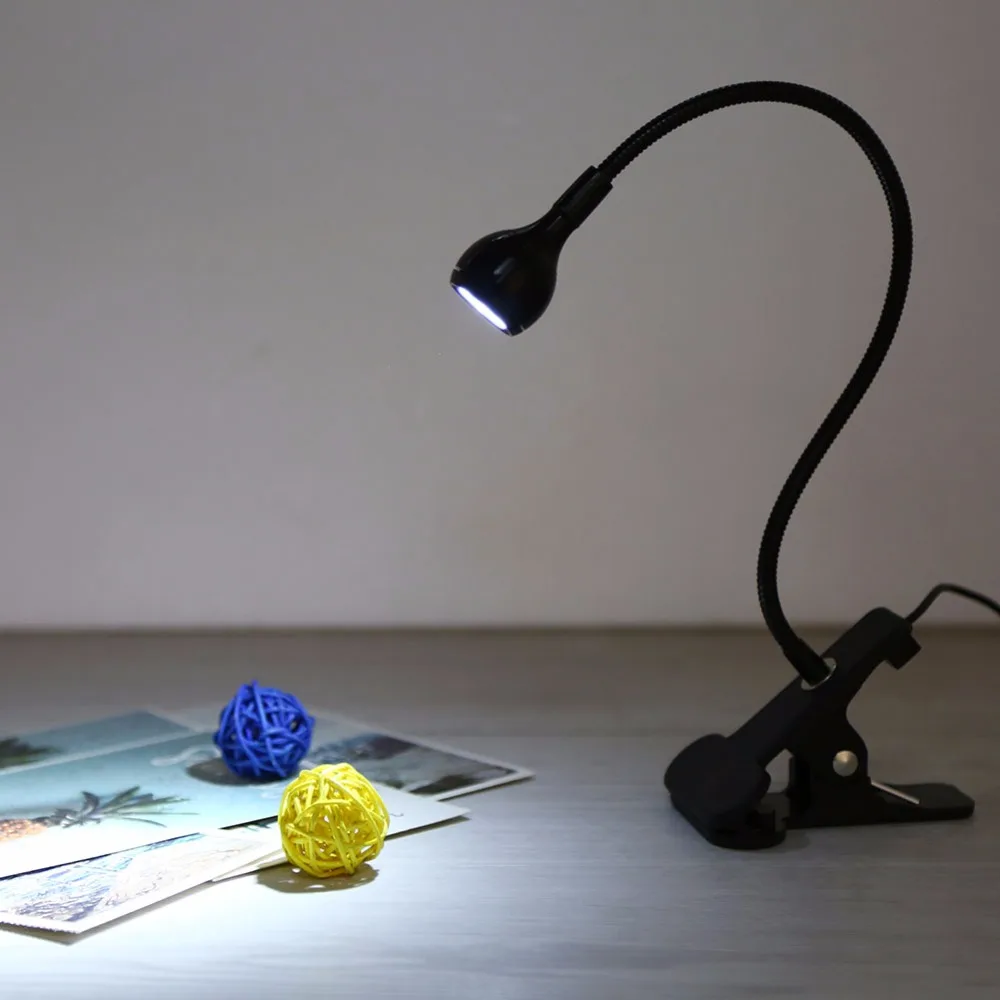 USB LED Table Lamp Flexible Gooseneck Book Light Clip On Adjustable Book Reading Light Desk