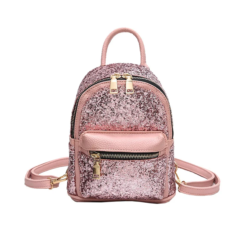 

women Sequin backpack bling female Fashion small satchel casual sparkle paillette backpack daily bag