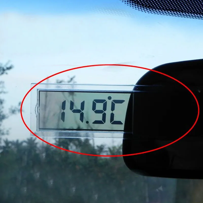 

1Pc Smart 2 in 1 Automobile Car Clock Thermometer Sucker Type Clock Temperature Thermometer Transparent LCD Digital Watch #52064