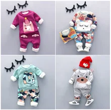 2016 bébé ensemble de vêtements d’hiver nouveau style de mode de haute qualité bébé garçon vêtements avec caractères imprimer garçons ensembles chauds A010