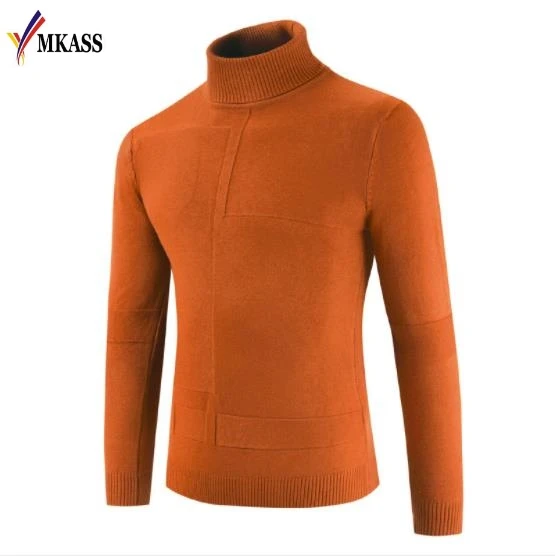 New Brand Winter High Neck Thick Warm Sweater Men Turtleneck Mens Sweaters Slim Fit Pullover Men Knitwear Male Double collar