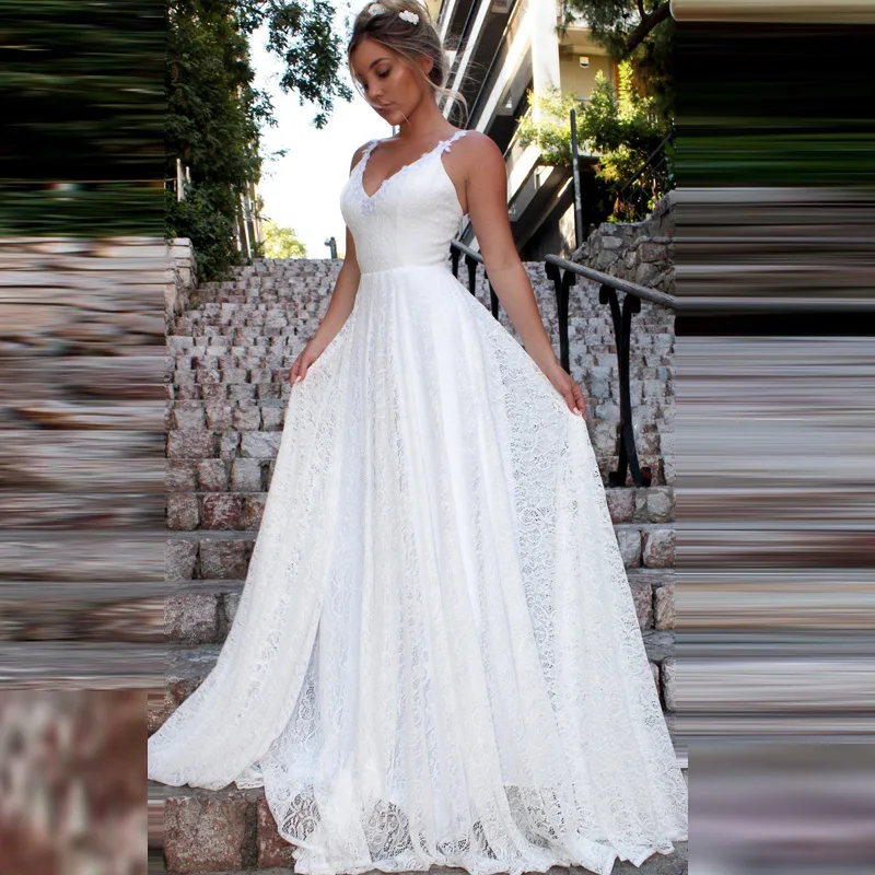 Винтажное кружевное пляжное свадебное платье es 2019 LORIE Vestidos De Casamento сексуальное с