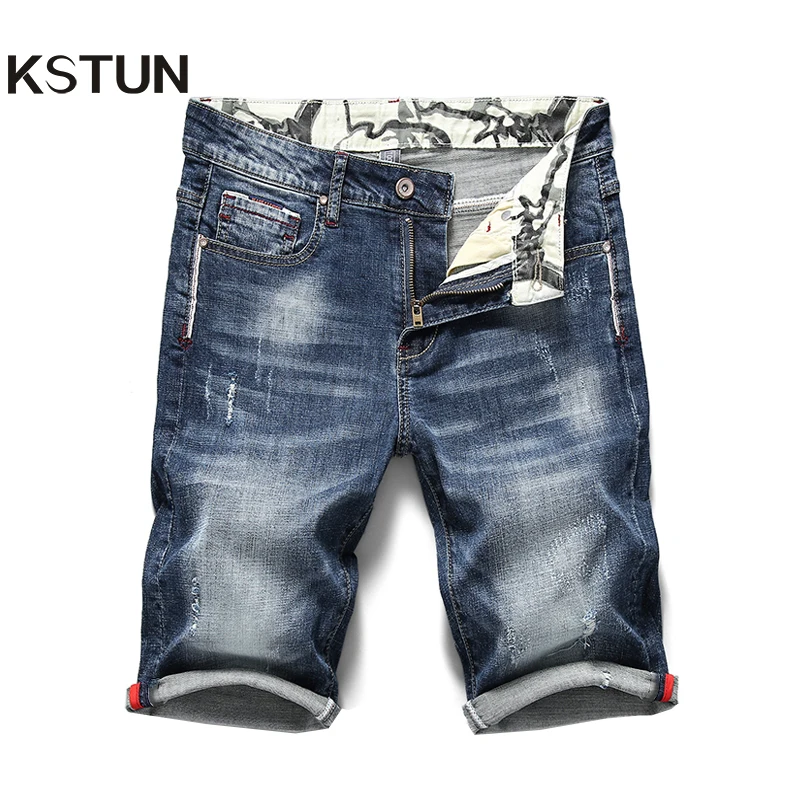 KSTUN 2020 Summer New Men's Stretch Short Jeans Fashion Casual Slim Fit High Quality Elastic Denim Shorts Male Brand Clothes KSTUN 2020 Summer New Men's Stretch Short Jeans Fashion Casual Slim Fit High Quality Elastic Denim Shorts Male Brand Clothes