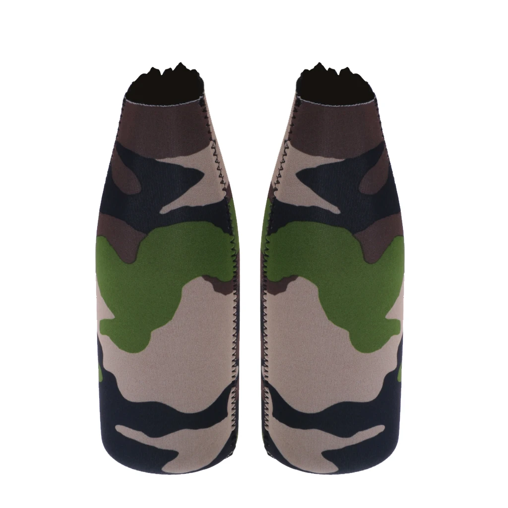 Neoprene Beer Bottle Cooler Sleeve with Zipper (Camouflage 2-Pack)
