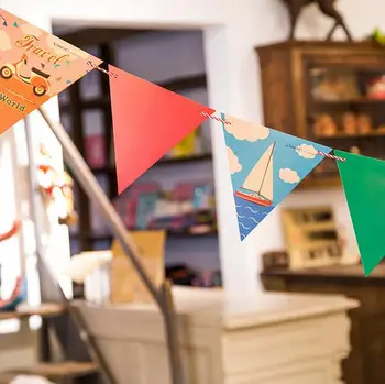 

5 Set/ Lot Travel Theme Party Paper Garland Banner