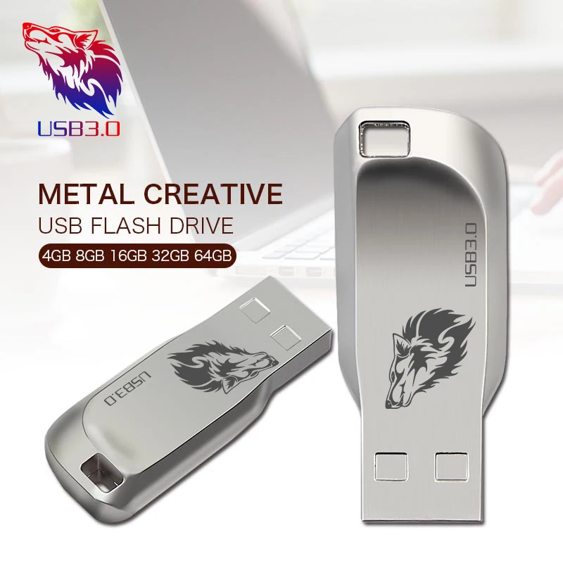 USB флеш-накопитель 3 0 64 Гб Металлическая стальная ручка-накопитель