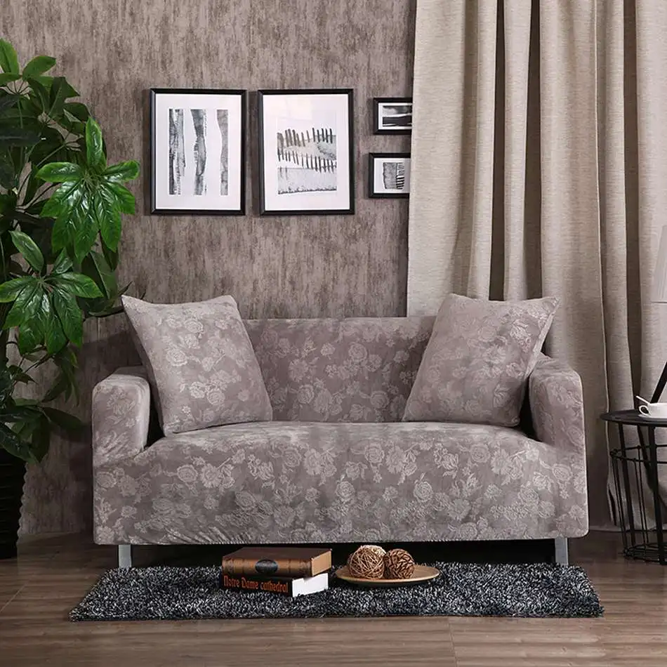 Зеленый чехол для дивана с тиснением для гостиной, разные размеры, угловые/диванные чехлы для дивана, сплошной цвет, анти-грязные чехлы - Цвет: 010