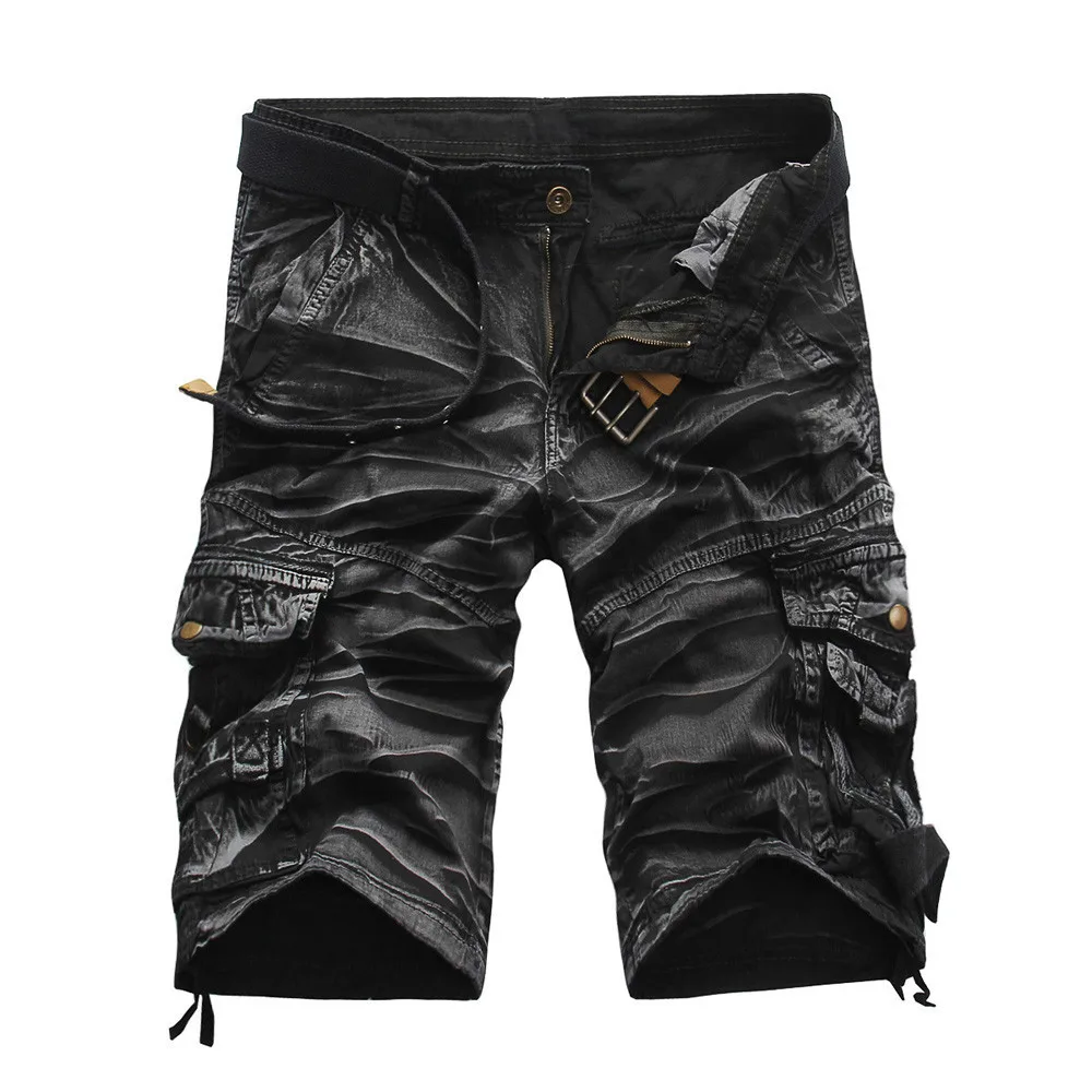 

Men Shorts Cotton Fashion Mens Casual Pocket Beach Work Casual Short Trouser Pants Short Masculino Basquete Streetwear