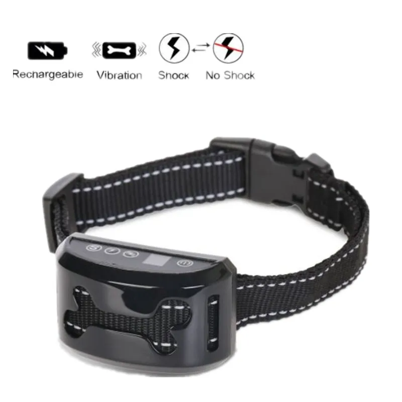 Pet Dog Waterproof Rechargeable Electric Shock Anti Bark Collar Sound
