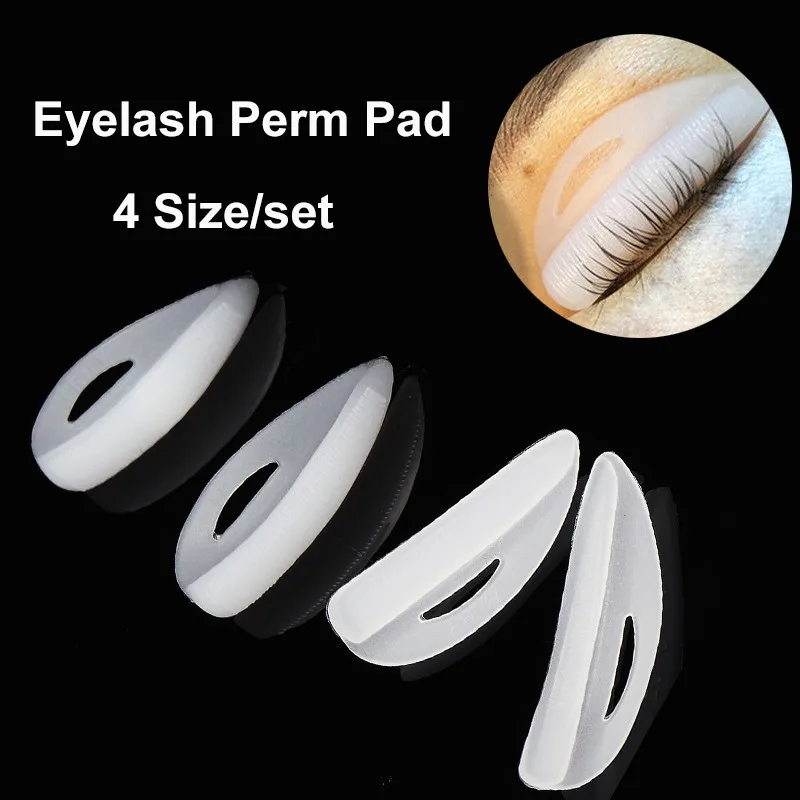 

4pair 4Size 3D Lashes Silicone Eyelash Perm Patch Shield Pad Recycling Perming Lifting Curler Rods Sticker False Eyelashes Tool